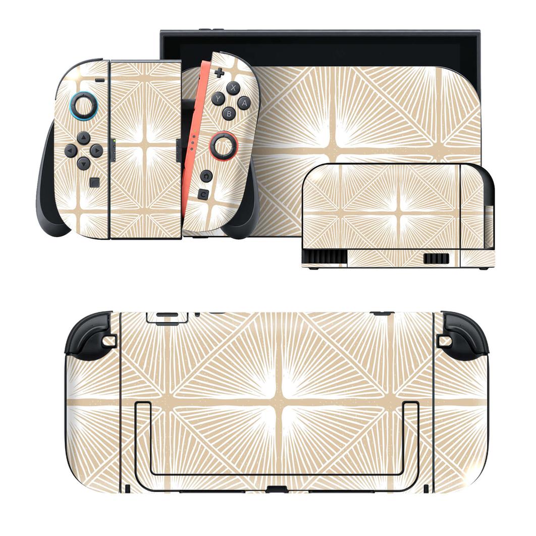 Nintendo Switch 2 用のデザインスキンシール。本体裏面・ドック正面・ドック側面・Joy-Con 2 用の4面セット。20,000柄以上から選べる、貼るデザイン。