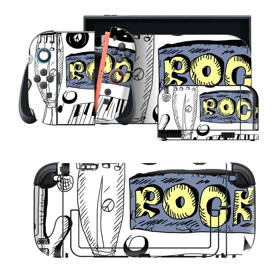 Nintendo Switch 2 用のデザインスキンシール。本体裏面・ドック正面・ドック側面・Joy-Con 2 用の4面セット。20,000柄以上から選べる、貼るデザイン。