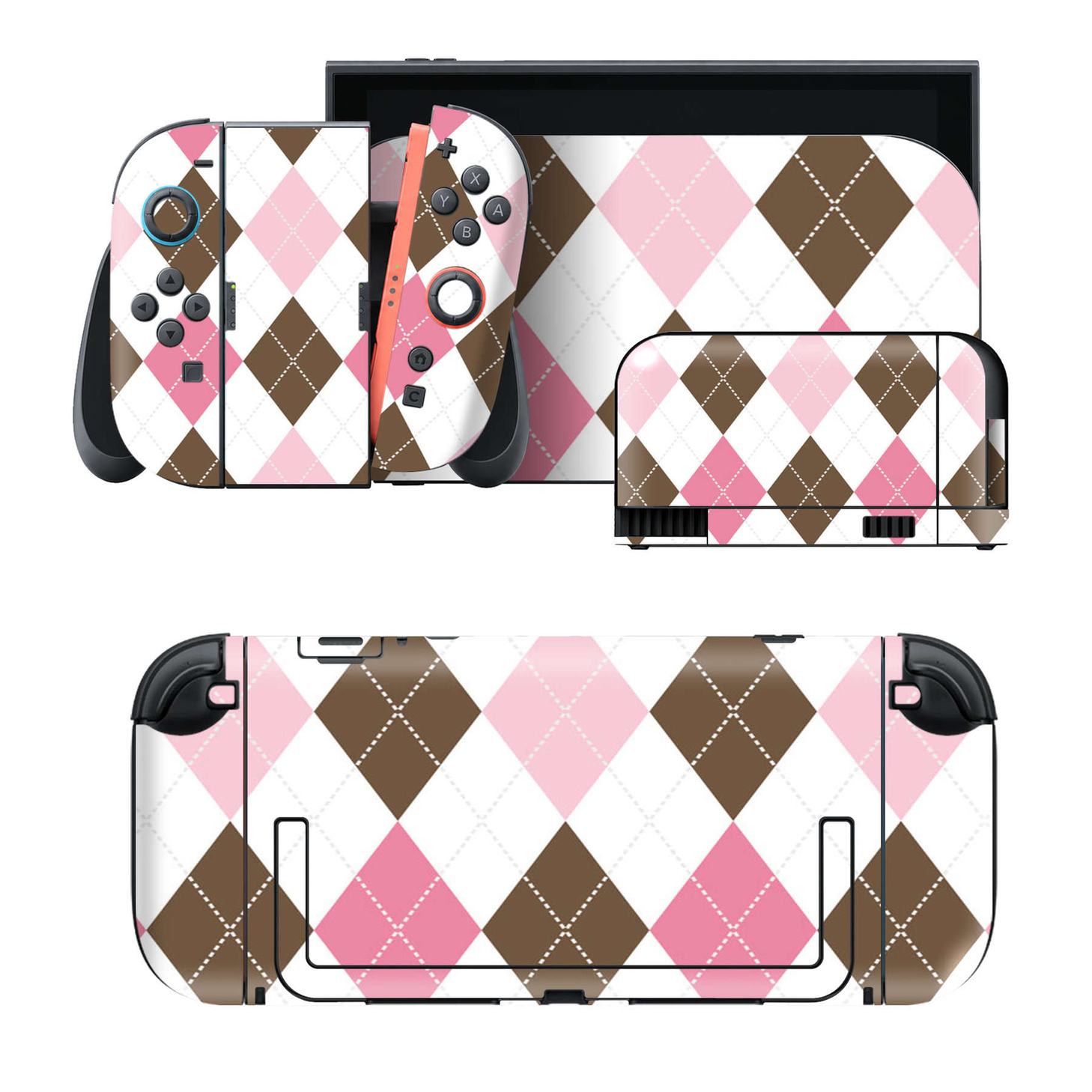 Nintendo Switch 2 用のデザインスキンシール。本体裏面・ドック正面・ドック側面・Joy-Con 2 用の4面セット。20,000柄以上から選べる、貼るデザイン。