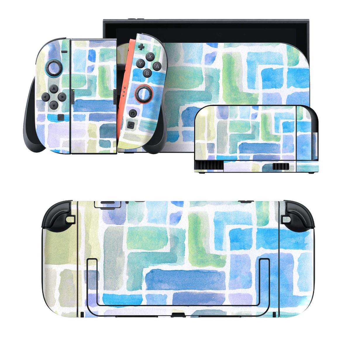 Nintendo Switch 2 用のデザインスキンシール。本体裏面・ドック正面・ドック側面・Joy-Con 2 用の4面セット。20,000柄以上から選べる、貼るデザイン。