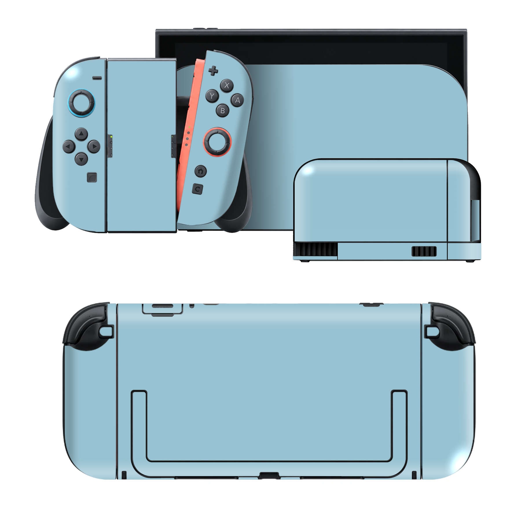 Nintendo Switch 2 用のデザインスキンシール。本体裏面・ドック正面・ドック側面・Joy-Con 2 用の4面セット。20,000柄以上から選べる、貼るデザイン。
