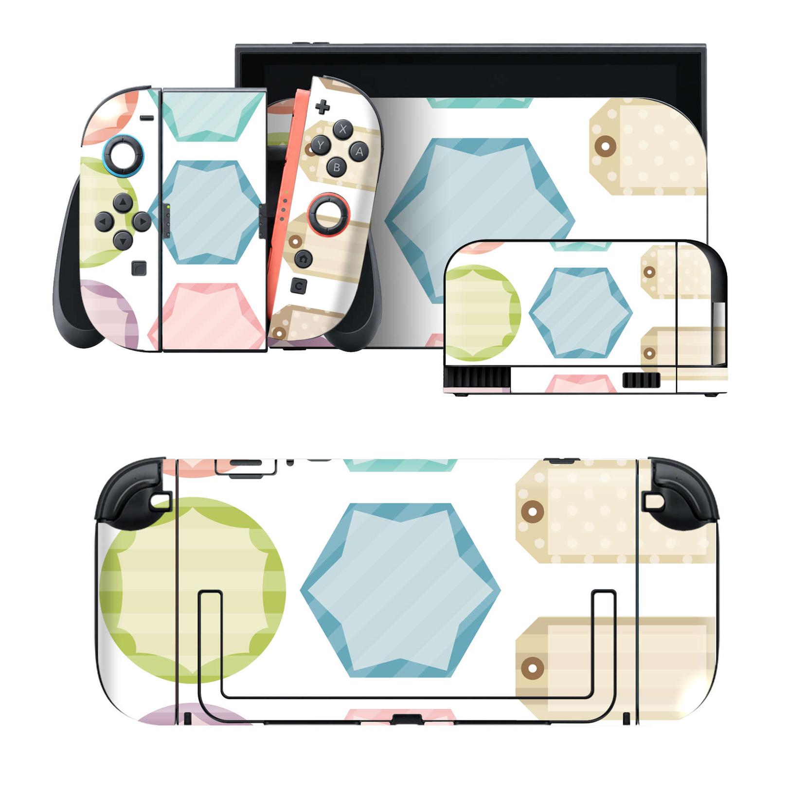 Nintendo Switch 2 用のデザインスキンシール。本体裏面・ドック正面・ドック側面・Joy-Con 2 用の4面セット。20,000柄以上から選べる、貼るデザイン。