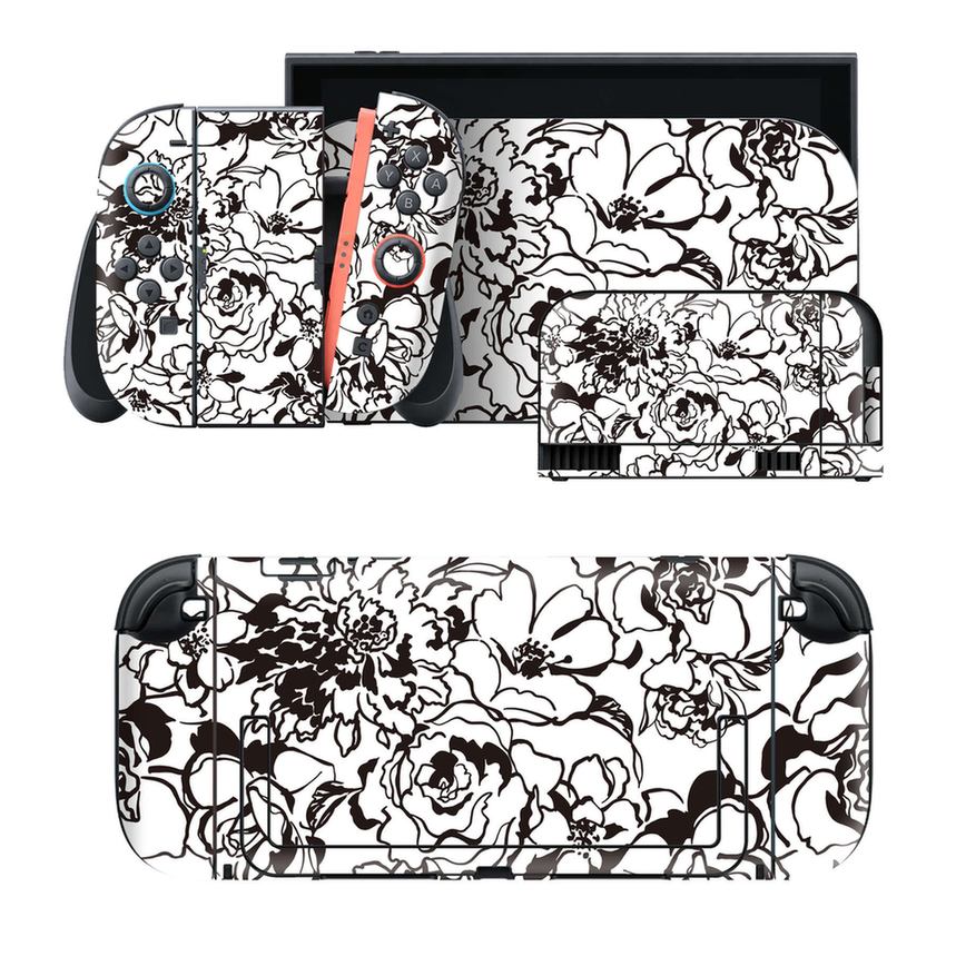 Nintendo Switch 2 用のデザインスキンシール。本体裏面・ドック正面・ドック側面・Joy-Con 2 用の4面セット。20,000柄以上から選べる、貼るデザイン。