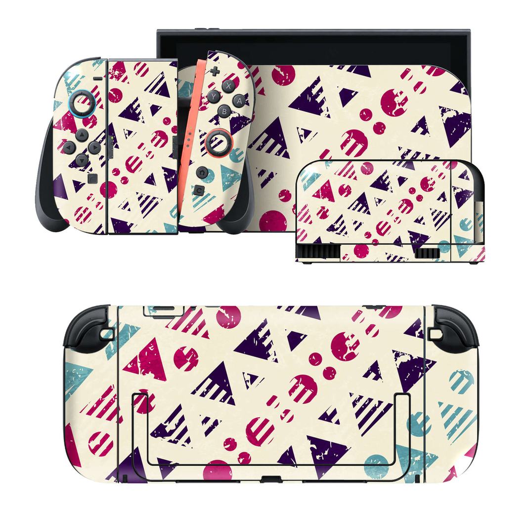 Nintendo Switch 2 用のデザインスキンシール。本体裏面・ドック正面・ドック側面・Joy-Con 2 用の4面セット。20,000柄以上から選べる、貼るデザイン。