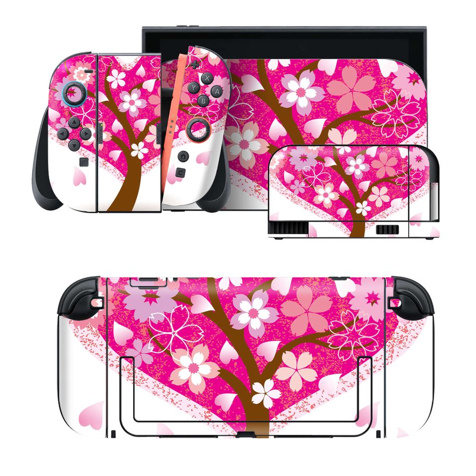 Nintendo Switch 2 用のデザインスキンシール。本体裏面・ドック正面・ドック側面・Joy-Con 2 用の4面セット。20,000柄以上から選べる、貼るデザイン。