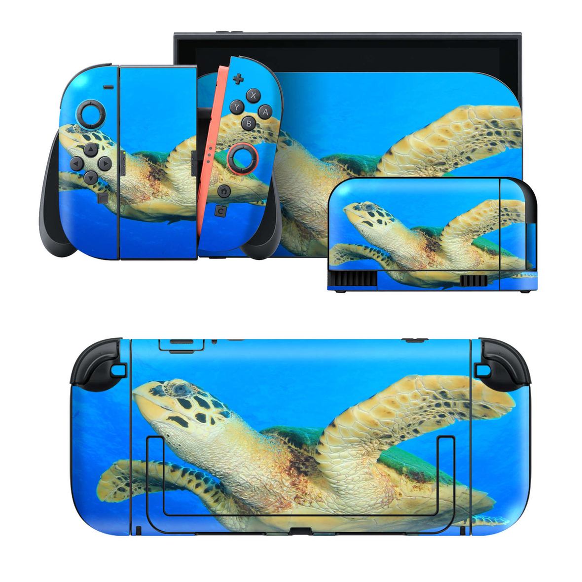 Nintendo Switch 2 用のデザインスキンシール。本体裏面・ドック正面・ドック側面・Joy-Con 2 用の4面セット。20,000柄以上から選べる、貼るデザイン。