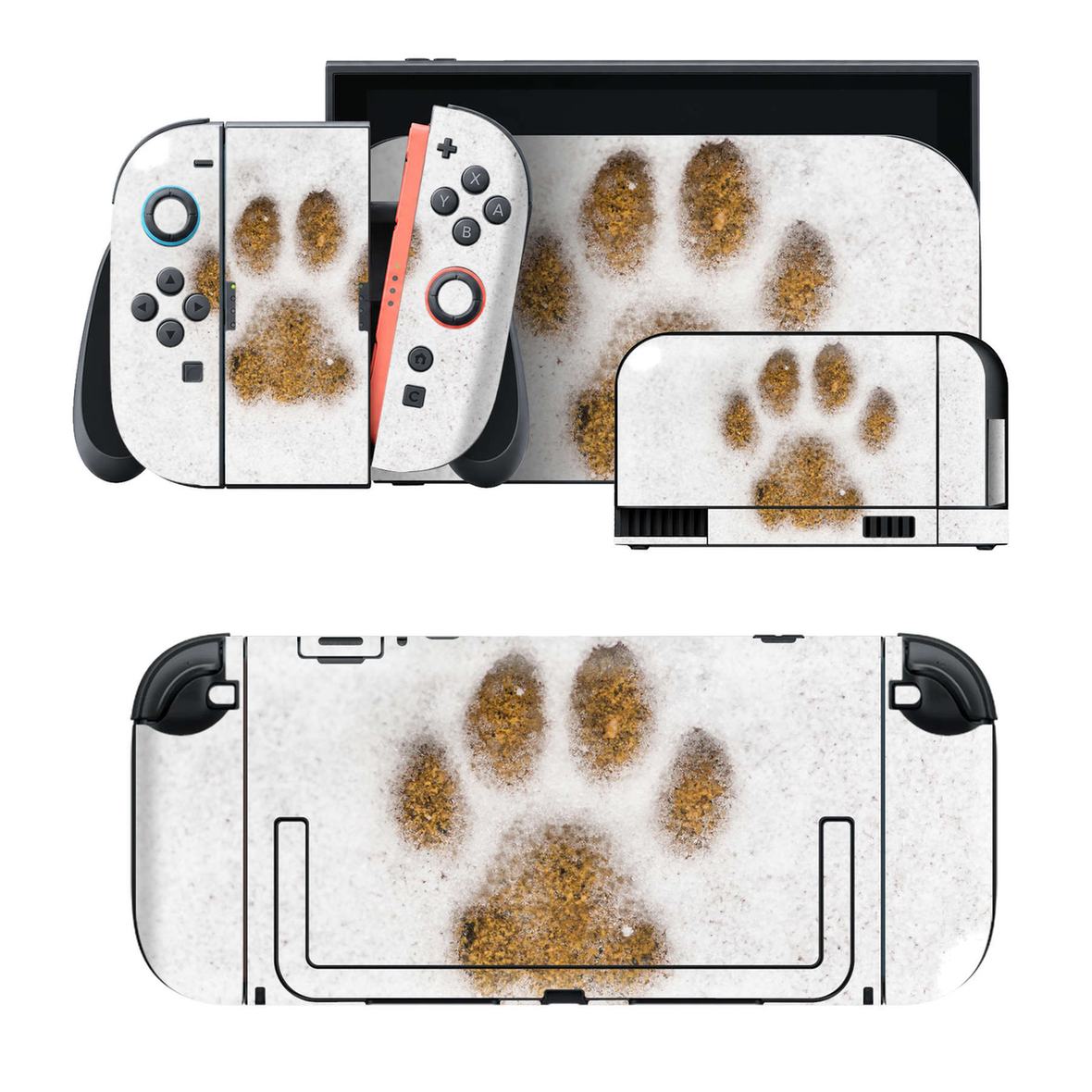 Nintendo Switch 2 用のデザインスキンシール。本体裏面・ドック正面・ドック側面・Joy-Con 2 用の4面セット。20,000柄以上から選べる、貼るデザイン。