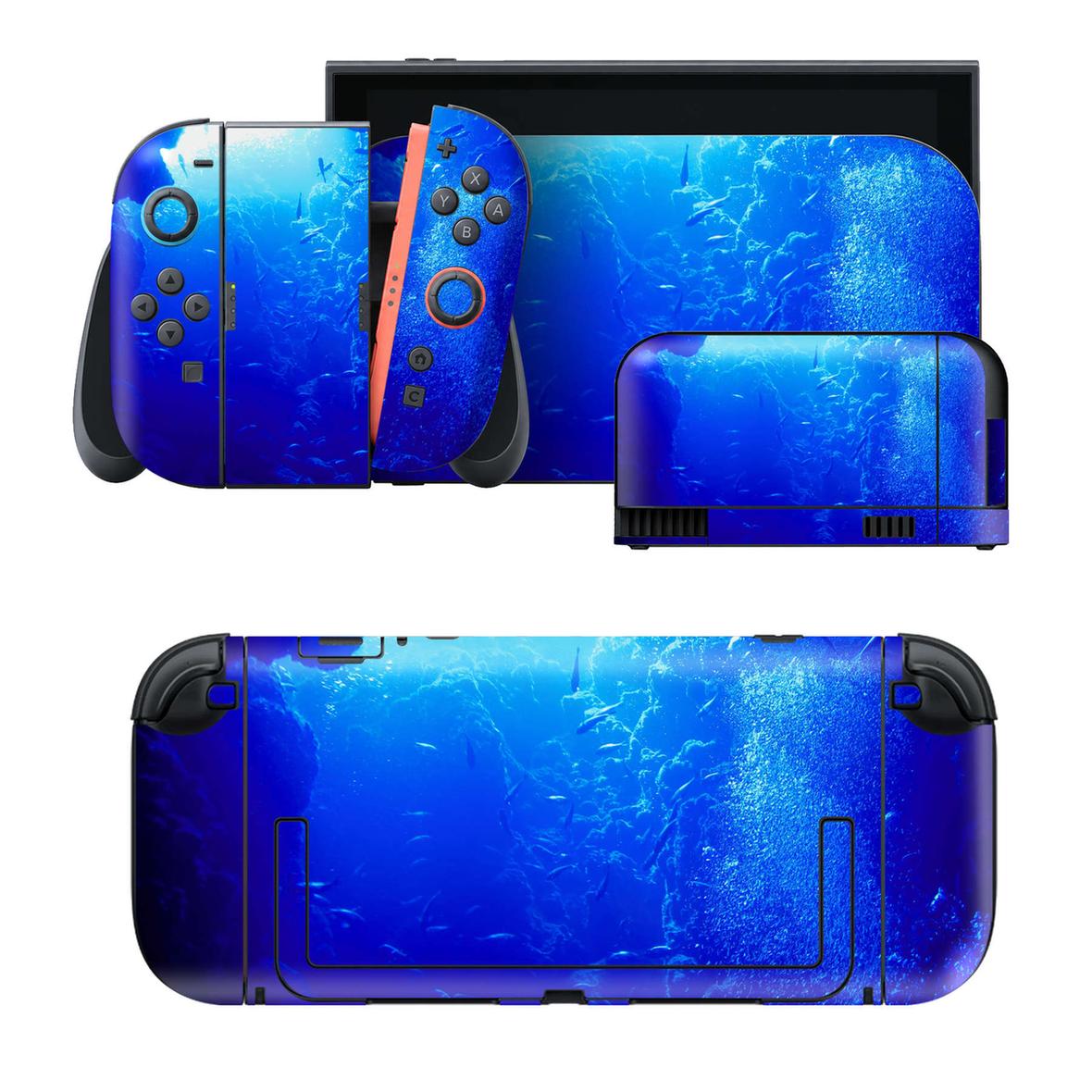 Nintendo Switch 2 用のデザインスキンシール。本体裏面・ドック正面・ドック側面・Joy-Con 2 用の4面セット。20,000柄以上から選べる、貼るデザイン。
