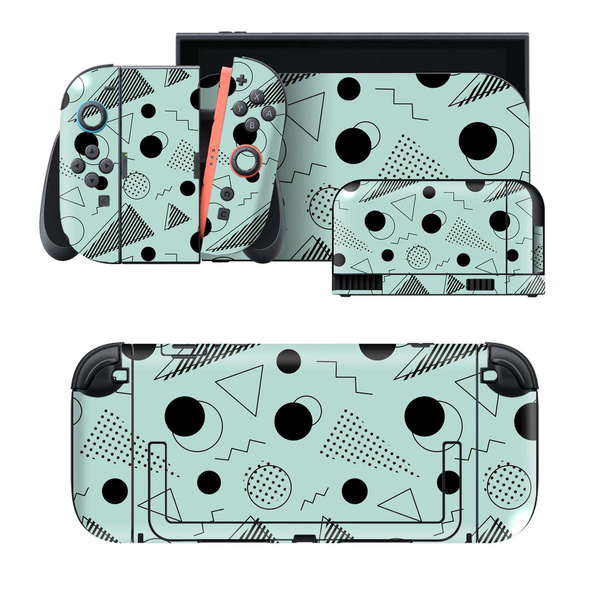 Nintendo Switch 2 用のデザインスキンシール。本体裏面・ドック正面・ドック側面・Joy-Con 2 用の4面セット。20,000柄以上から選べる、貼るデザイン。
