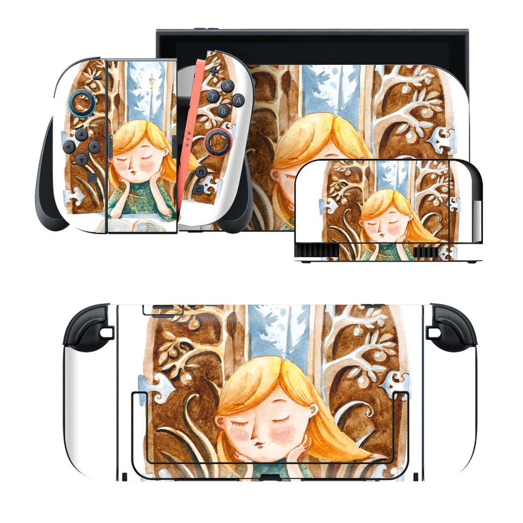 Nintendo Switch 2 用のデザインスキンシール。本体裏面・ドック正面・ドック側面・Joy-Con 2 用の4面セット。20,000柄以上から選べる、貼るデザイン。