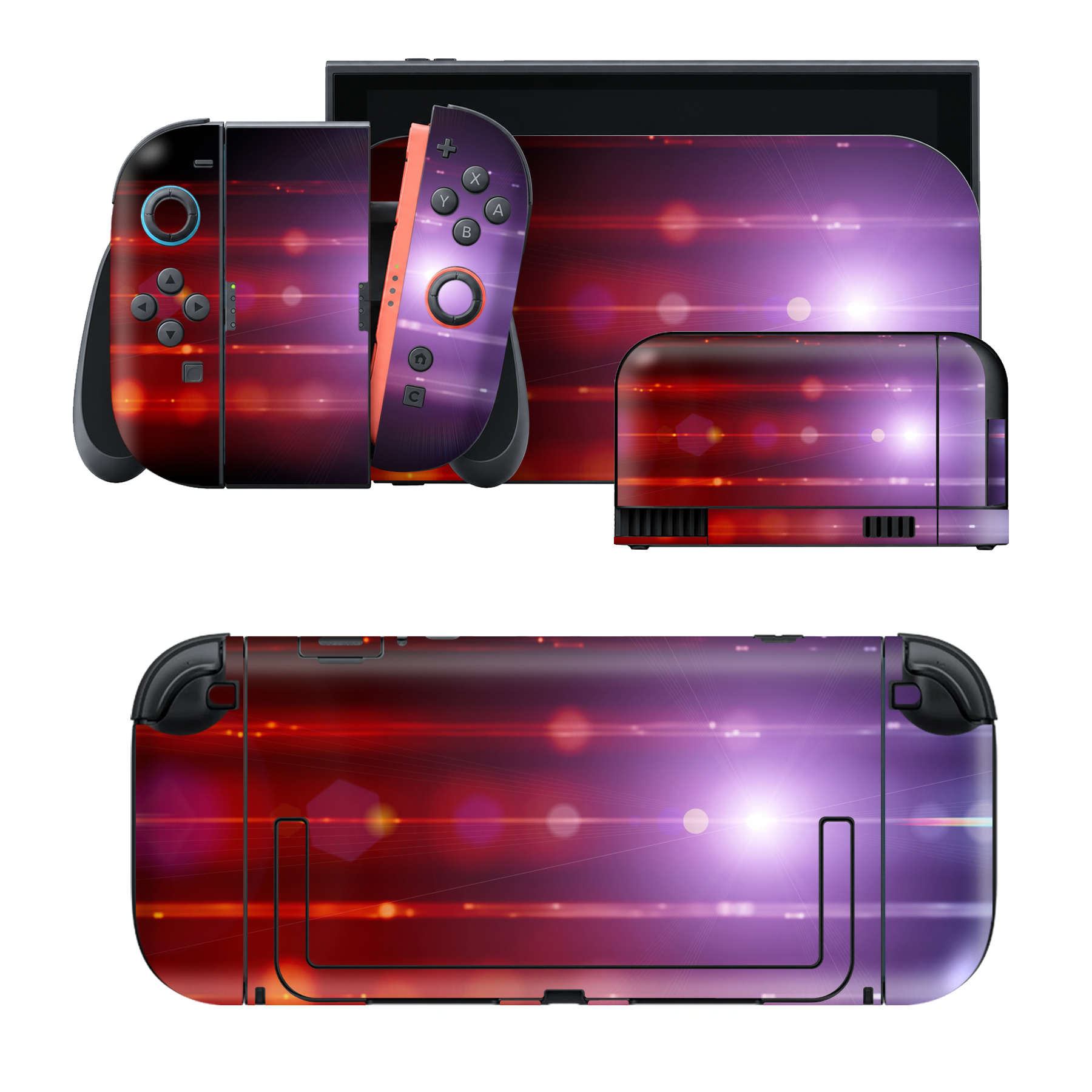 Nintendo Switch 2 用のデザインスキンシール。本体裏面・ドック正面・ドック側面・Joy-Con 2 用の4面セット。20,000柄以上から選べる、貼るデザイン。