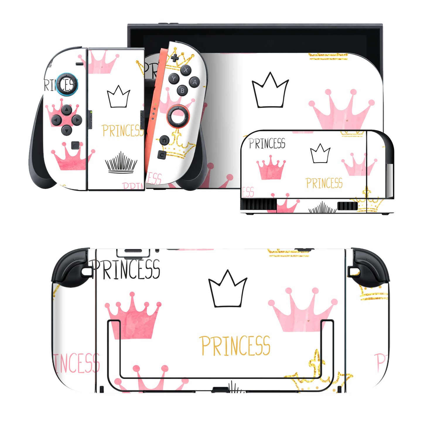Nintendo Switch 2 用のデザインスキンシール。本体裏面・ドック正面・ドック側面・Joy-Con 2 用の4面セット。20,000柄以上から選べる、貼るデザイン。
