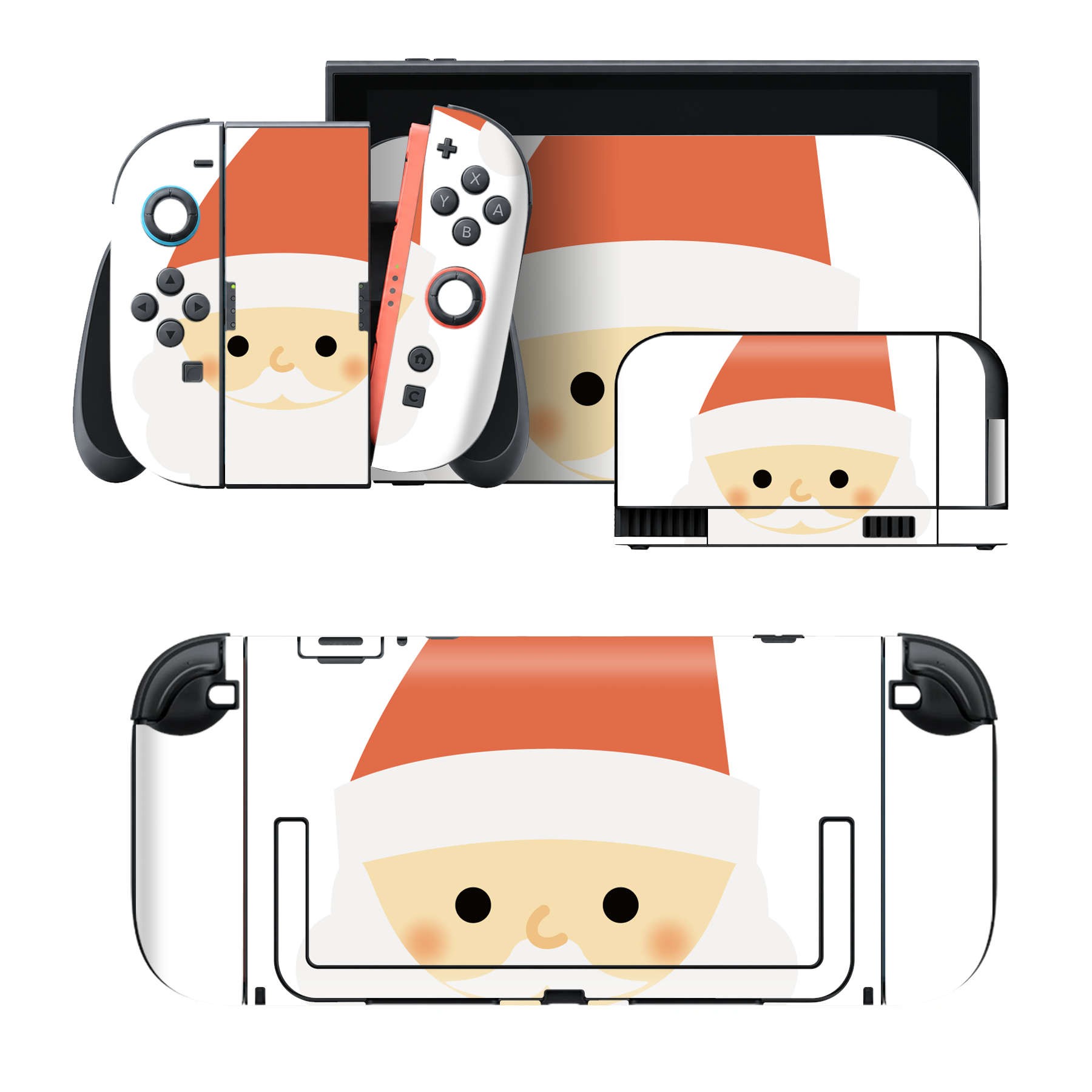 Nintendo Switch 2 用のデザインスキンシール。本体裏面・ドック正面・ドック側面・Joy-Con 2 用の4面セット。20,000柄以上から選べる、貼るデザイン。