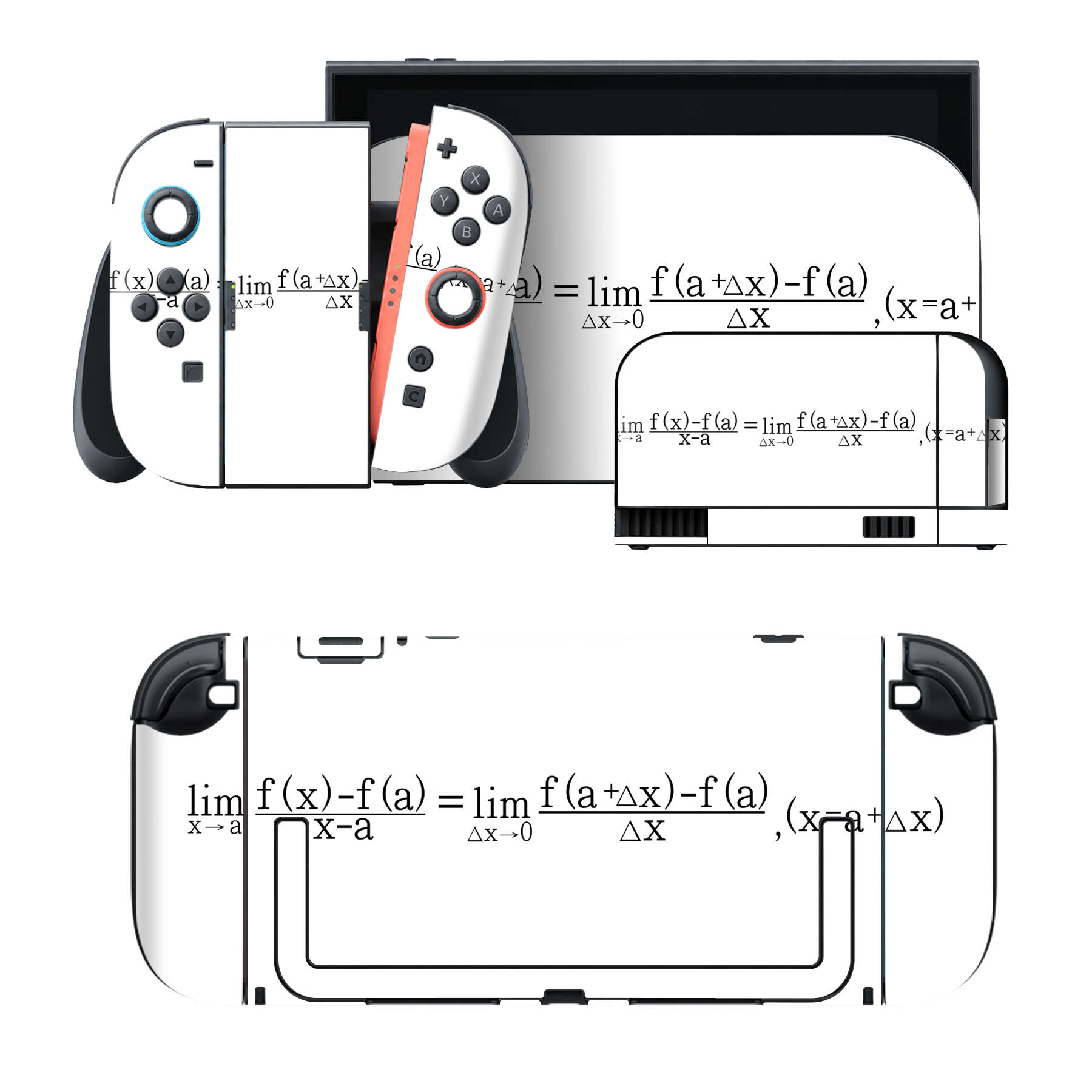 Nintendo Switch 2 用のデザインスキンシール。本体裏面・ドック正面・ドック側面・Joy-Con 2 用の4面セット。20,000柄以上から選べる、貼るデザイン。
