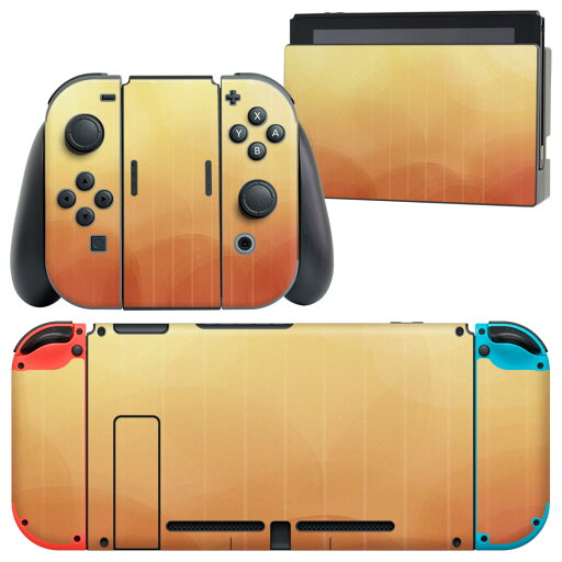 igsticker Nintendo Switch 用 デザインスキンシール 任天堂 ニンテンドー スイッチ 専用 本体ドック Joy-Con Joycon ジョイコン 専用 ゲーム機 カバー アクセサリー フィルム ステッカー 002002 シンプル オレンジ