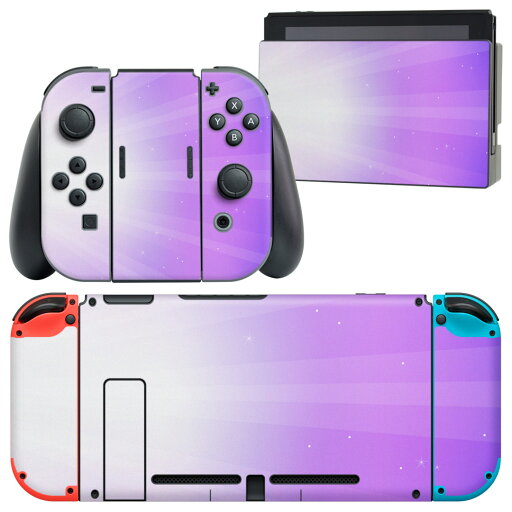 igsticker Nintendo Switch 用 デザインスキンシール 任天堂 ニンテンドー スイッチ 専用 本体ドック Joy-Con Joycon ジョイコン 専用 ゲーム機 カバー アクセサリー フィルム ステッカー 002029 シンプル 紫