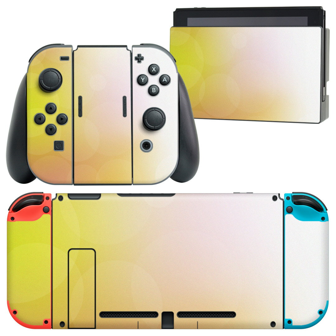 igsticker Nintendo Switch 用 デザインスキンシール 任天堂 ニンテンドー スイッチ 専用 本体ドック Joy-Con Joycon ジョイコン 専用 ゲーム機 カバー アクセサリー フィルム ステッカー 002179 カラフル　シンプル