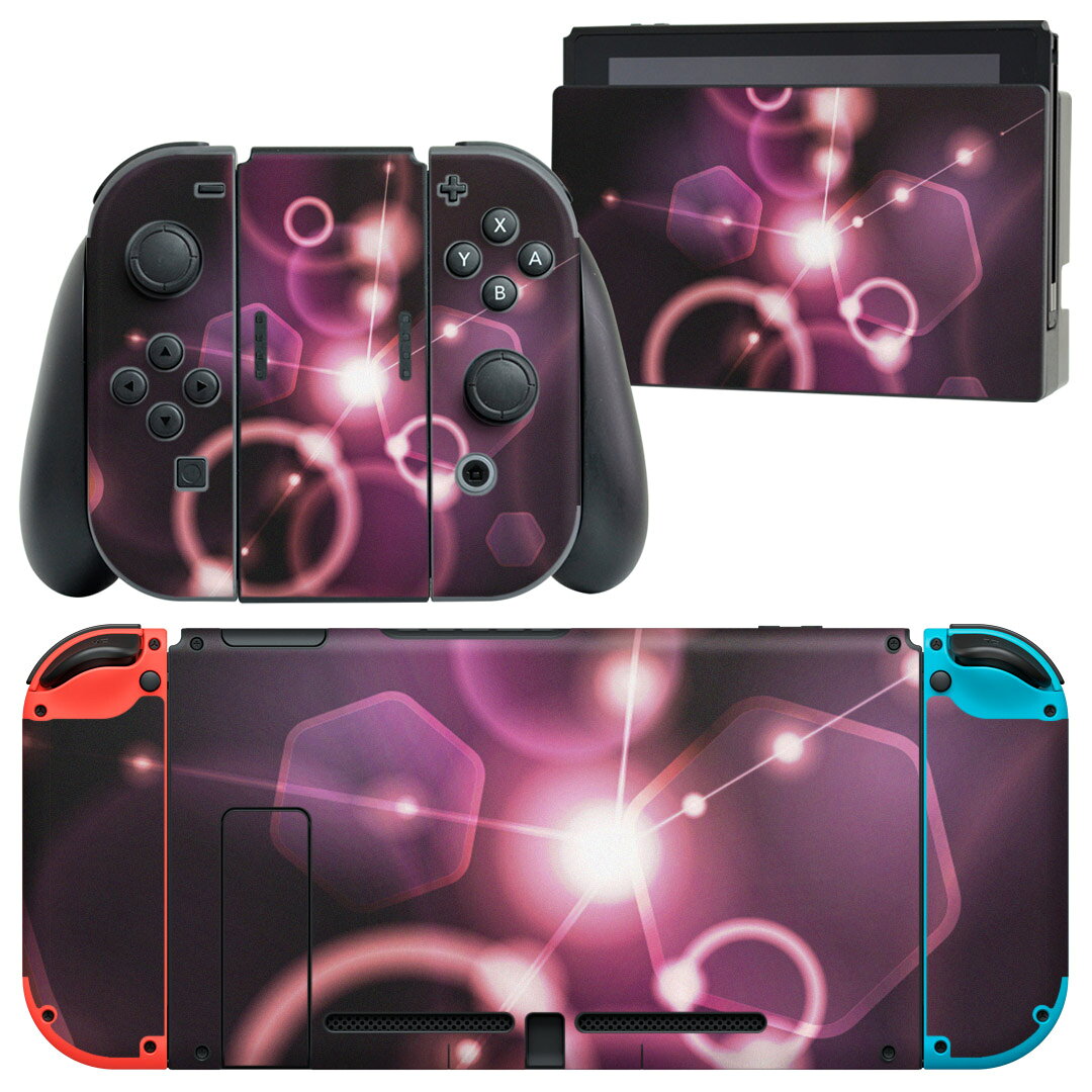 製品名 Nintendo Switch 本体裏面＆ドック正面＆ジョイコン専用 デザインスキンシール セット内容 Nintendo Switch 本体＆ドック＆ジョイコン用スキンシール（各1枚） ニンテンドースイッチ専用です。携帯機のSwitch LiteやProコンには対応していません。 商品特徴 再剥離性シートを素材に採用し、細かな位置調整がしやすく貼り直しが容易です。専用の業務プリンターを使い、商品画像と遜色のない美しい印刷仕上がり。 注意事項 画像はサンプルですので、ご覧の環境によっては多少色味に違いを感じる場合がございます。 イメージと違った、モニターと色味が異なるという理由での交換や返金はご対応出来かねます。スキンシールのみの販売で、ニンテンドースイッチ本体などは付属しません。シワができた場合、ドライヤーなどで軽く温め、外側に向けてシワを伸ばすように貼ってください。初回貼付時の位置調整や貼り直しは可能ですが、しっかりと押し付けて接着させた後の再剥離、再利用は保証しておりません。また接着部に油分や汚れが付着しますと角の部分は剥がれやすくなりますので、貼付時はあまり触れないようにご注意ください。無地のセミグロスシートにデザインをプリントした商品で、デコなどの加工はございません。 凹凸や光沢があるように見えたり布地や金属を素材にしたように見える商品もありますが、デザインの図版によるものです。印刷時に微妙な画像のズレが生じる場合がございます。ご注文後に1点1点制作する受注生産品の為、不良品以外のご返品や交換は固くお断りします。当店における繰り返しの実機テストでは問題ありませんでしたが、経過年数や使用環境により、シールを剥がす際に本体の塗装が一部剥がれる可能性があります。恐れ入りますが、万が一そのような状況になった場合でも当店ではゲーム機本体の保証は出来かねますので、予めご理解の上お求めください。 商品発送 完全受注生産のハンドメイド商品となりますので、既製品と比べて発送までお時間を頂いています。 基本的に決済確認後2?3営業日、最大で10営業日での発送となります。繁忙期や休業日明けの場合はさらに時間がかかる場合があります。 その際には別途メールにてご連絡致します。メール便の場合、発送日から到着までに2?4日ほどかかる場合が多く、紛失などの保障もご対応できかねます。あらかじめご了承下さい。