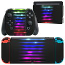igsticker Nintendo Switch 用 デザインスキンシール 任天堂 ニンテンドー スイッチ 専用 本体ドック Joy-Con Joycon ジョイコン 専用 ゲーム機 カバー アクセサリー フィルム ステッカー 002257 蛍光 カラフル(2)