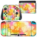 igsticker Nintendo Switch 用 デザインスキンシール 任天堂 ニンテンドー スイッチ 専用 本体ドック Joy-Con Joycon ジョイコン 専用 ゲーム機 カバー アクセサリー フィルム ステッカー 002348 カラフル 色彩