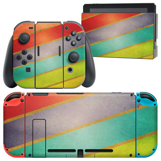 igsticker Nintendo Switch 用 デザインスキンシール 任天堂 ニンテンドー スイッチ 専用 本体ドック Joy-Con Joycon ジョイコン 専用 ゲーム機 カバー アクセサリー フィルム ステッカー 002365 カラフル シンプル igsticker Nintendo Switch 用 デザインスキンシール 任天堂 ニンテンドー スイッチ 専用 本体ドック Joy-Con Joycon ジョイコン 専用 ゲーム機 カバー アクセサリー フィルム ステッカー 002365 カラフル シンプル