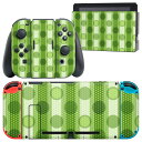 igsticker Nintendo Switch 用 デザインスキンシール 任天堂 ニンテンドー スイッチ 専用 本体ドック Joy-Con Joycon ジョイコン 専用 ゲーム機 カバー アクセサリー フィルム ステッカー 002434 模様 緑(2)