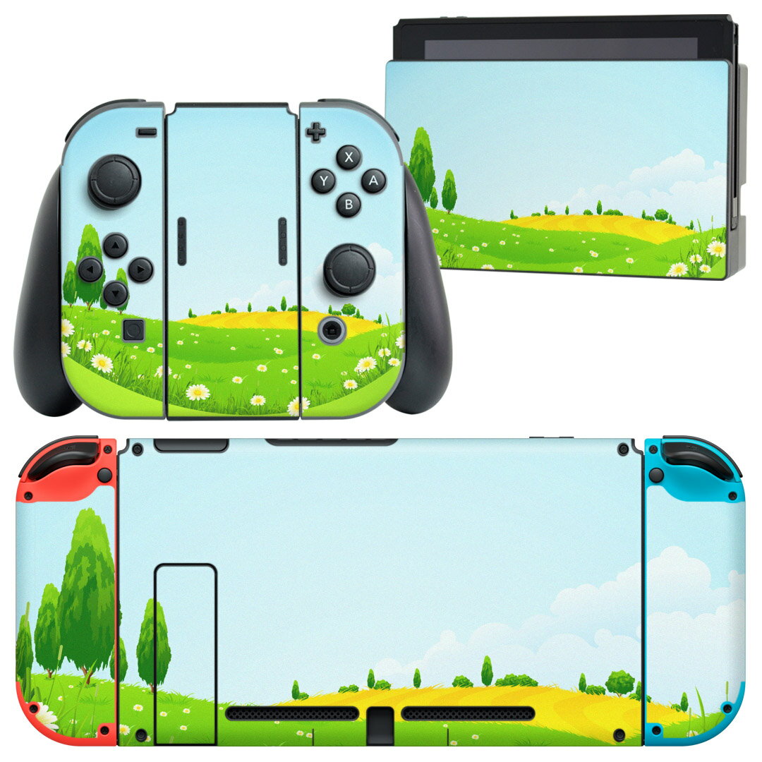 igsticker Nintendo Switch 用 デザインスキンシール 任天堂 ニンテンドー スイッチ 専用 本体ドック Joy-Con Joycon ジョイコン 専用 ゲーム機 カバー アクセサリー フィルム ステッカー 002547 景色　風景　イラスト