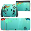 igsticker Nintendo Switch 用 デザインスキンシール 任天堂 ニンテンドー スイッチ 専用 本体ドック Joy-Con Joycon ジョイコン 専用 ゲーム機 カバー アクセサリー フィルム ステッカー 002548 花　　緑