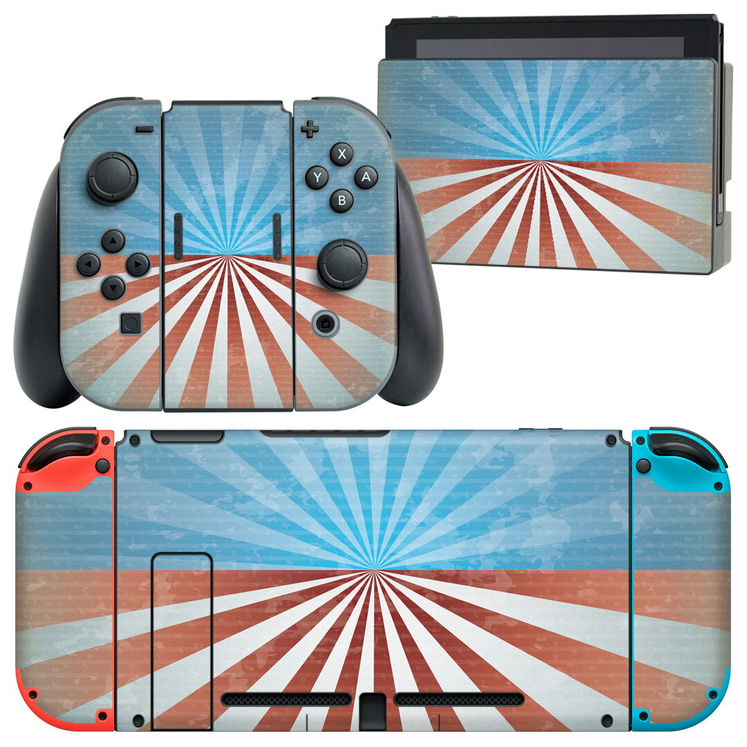 製品名 Nintendo Switch 本体裏面＆ドック正面＆ジョイコン専用 デザインスキンシール セット内容 Nintendo Switch 本体＆ドック＆ジョイコン用スキンシール（各1枚） ニンテンドースイッチ専用です。携帯機のSwitch LiteやProコンには対応していません。 商品特徴 再剥離性シートを素材に採用し、細かな位置調整がしやすく貼り直しが容易です。専用の業務プリンターを使い、商品画像と遜色のない美しい印刷仕上がり。 注意事項 画像はサンプルですので、ご覧の環境によっては多少色味に違いを感じる場合がございます。 イメージと違った、モニターと色味が異なるという理由での交換や返金はご対応出来かねます。スキンシールのみの販売で、ニンテンドースイッチ本体などは付属しません。シワができた場合、ドライヤーなどで軽く温め、外側に向けてシワを伸ばすように貼ってください。初回貼付時の位置調整や貼り直しは可能ですが、しっかりと押し付けて接着させた後の再剥離、再利用は保証しておりません。また接着部に油分や汚れが付着しますと角の部分は剥がれやすくなりますので、貼付時はあまり触れないようにご注意ください。無地のセミグロスシートにデザインをプリントした商品で、デコなどの加工はございません。 凹凸や光沢があるように見えたり布地や金属を素材にしたように見える商品もありますが、デザインの図版によるものです。印刷時に微妙な画像のズレが生じる場合がございます。ご注文後に1点1点制作する受注生産品の為、不良品以外のご返品や交換は固くお断りします。当店における繰り返しの実機テストでは問題ありませんでしたが、経過年数や使用環境により、シールを剥がす際に本体の塗装が一部剥がれる可能性があります。恐れ入りますが、万が一そのような状況になった場合でも当店ではゲーム機本体の保証は出来かねますので、予めご理解の上お求めください。 商品発送 完全受注生産のハンドメイド商品となりますので、既製品と比べて発送までお時間を頂いています。 基本的に決済確認後2?3営業日、最大で10営業日での発送となります。繁忙期や休業日明けの場合はさらに時間がかかる場合があります。 その際には別途メールにてご連絡致します。メール便の場合、発送日から到着までに2?4日ほどかかる場合が多く、紛失などの保障もご対応できかねます。あらかじめご了承下さい。