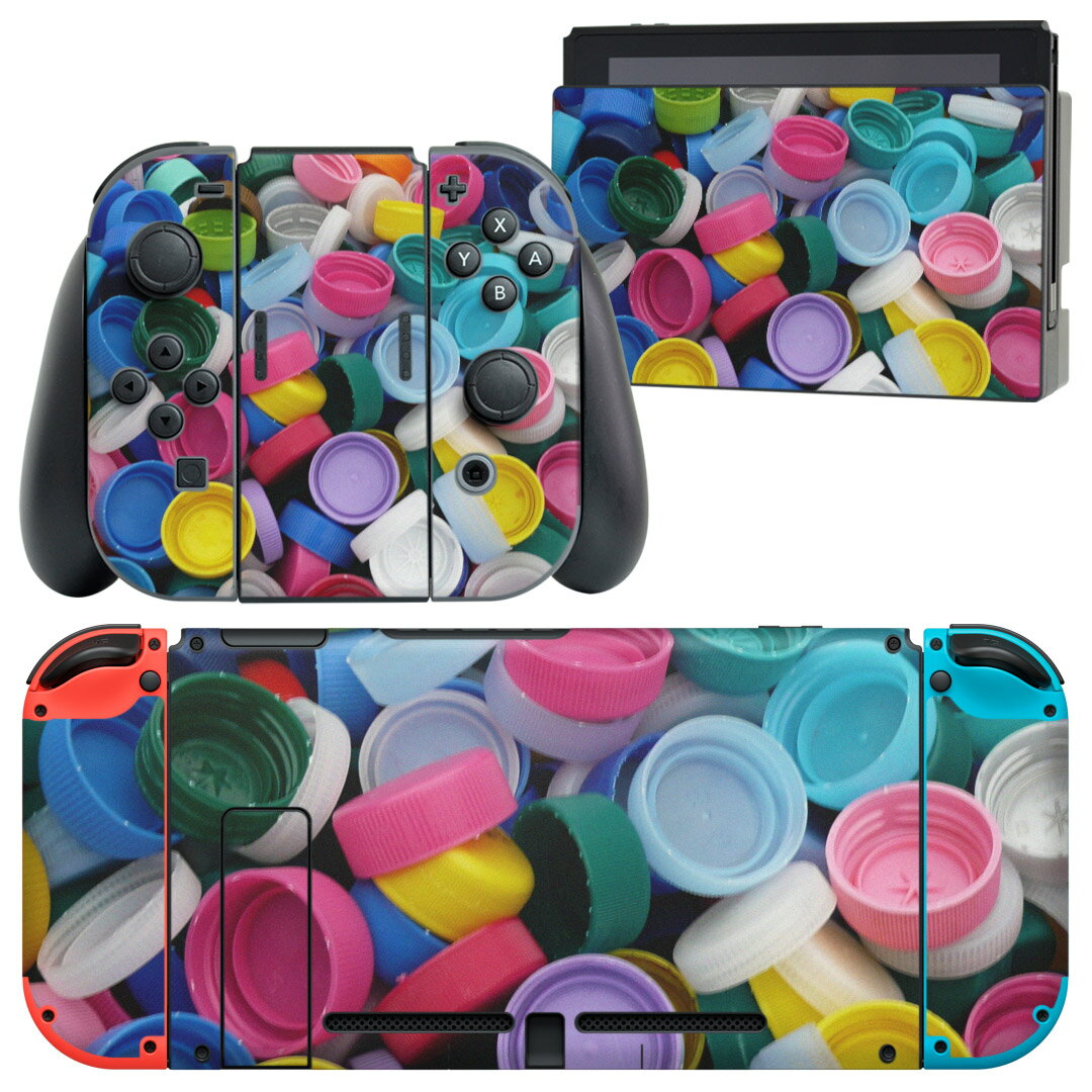 igsticker Nintendo Switch 用 デザインスキンシール 任天堂 ニンテンドー スイッチ 専用 本体ドック Joy-Con Joycon ジョイコン 専用 ゲーム機 カバー アクセサリー フィルム ステッカー 002732 カラフル 写真