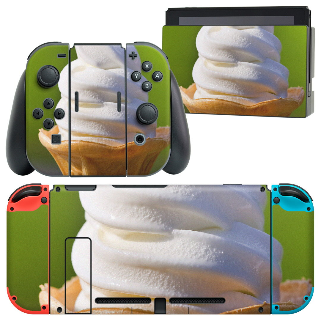 igsticker Nintendo Switch 用 デザインスキンシール 任天堂 ニンテンドー スイッチ 専用 本体ドック Joy-Con Joycon ジョイコン 専用 ゲーム機 カバー アクセサリー フィルム ステッカー 002758 デザート　写真