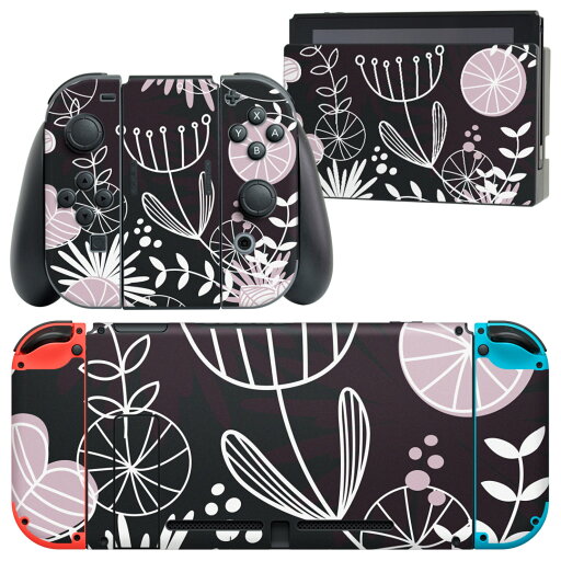 igsticker Nintendo Switch 用 デザインスキンシール 任天堂 ニンテンドー スイッチ 専用 本体ドック Joy-Con Joycon ジョイコン 専用 ゲーム機 カバー アクセサリー フィルム ステッカー 002772 花 黒 igsticker Nintendo Switch 用 デザインスキンシール 任天堂 ニンテンドー スイッチ 専用 本体ドック Joy-Con Joycon ジョイコン 専用 ゲーム機 カバー アクセサリー フィルム ステッカー 002772 花 黒