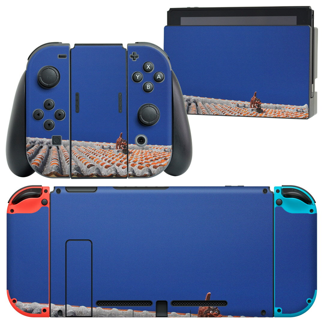 igsticker Nintendo Switch 用 デザインスキンシール 任天堂 ニンテンドー スイッチ 専用 本体ドック Joy-Con Joycon ジョイコン 専用 ゲーム機 カバー アクセサリー フィルム ステッカー 002774 沖縄 シーサー 写真