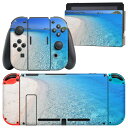 igsticker Nintendo Switch 用 デザインスキンシール 任天堂 ニンテンドー スイッチ 専用 本体ドック Joy-Con Joycon ジョイコン 専用 ゲーム機 カバー アクセサリー フィルム ステッカー 002778 夏 海 写真(2)