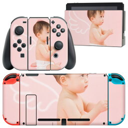 igsticker Nintendo Switch 用 デザインスキンシール 任天堂 ニンテンドー スイッチ 専用 本体ドック Joy-Con Joycon ジョイコン 専用 ゲーム機 カバー アクセサリー フィルム ステッカー 002797 人物　ベビー　写真