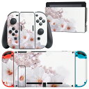 igsticker Nintendo Switch 用 デザインスキンシール 任天堂 ニンテンドー スイッチ 専用 本体ドック Joy-Con Joycon ジョイコン 専用 ゲーム機 カバー アクセサリー フィルム ステッカー 002860 桜 花 写真