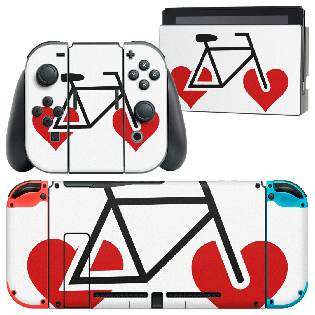 igsticker Nintendo Switch 用 デザインスキンシール 任天堂 ニンテンドー スイッチ 専用 本体ドック Joy-Con Joycon ジョイコン 専用 ゲーム機 カバー アクセサリー フィルム ステッカー 002862 スポーツ イラスト ハート