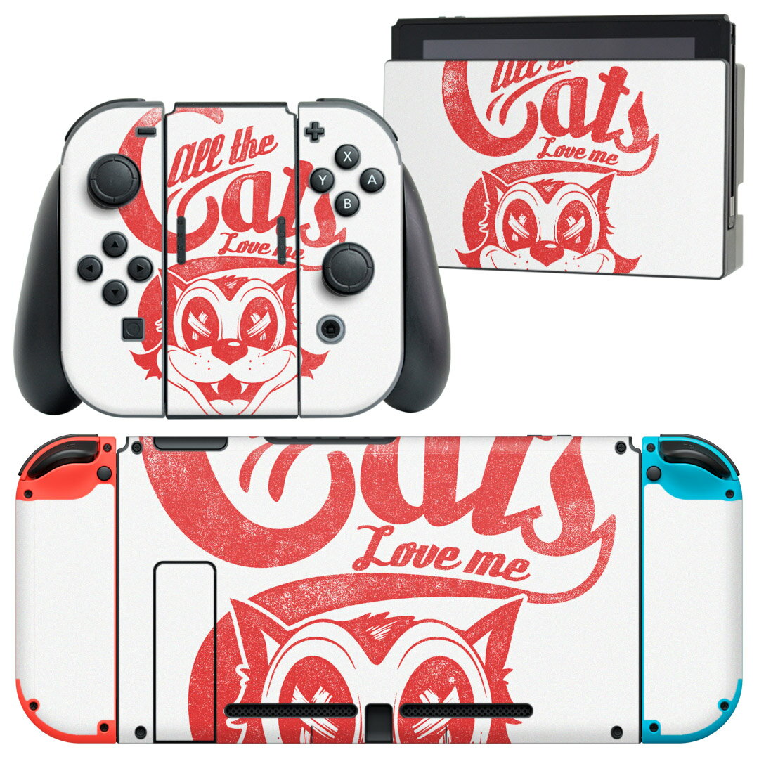 igsticker Nintendo Switch 用 デザインスキンシール 任天堂 ニンテンドー スイッチ 専用 本体ドック Joy-Con Joycon ジョイコン 専用 ゲーム機 カバー アクセサリー フィルム ステッカー 002890 キャラクター　英語　文字