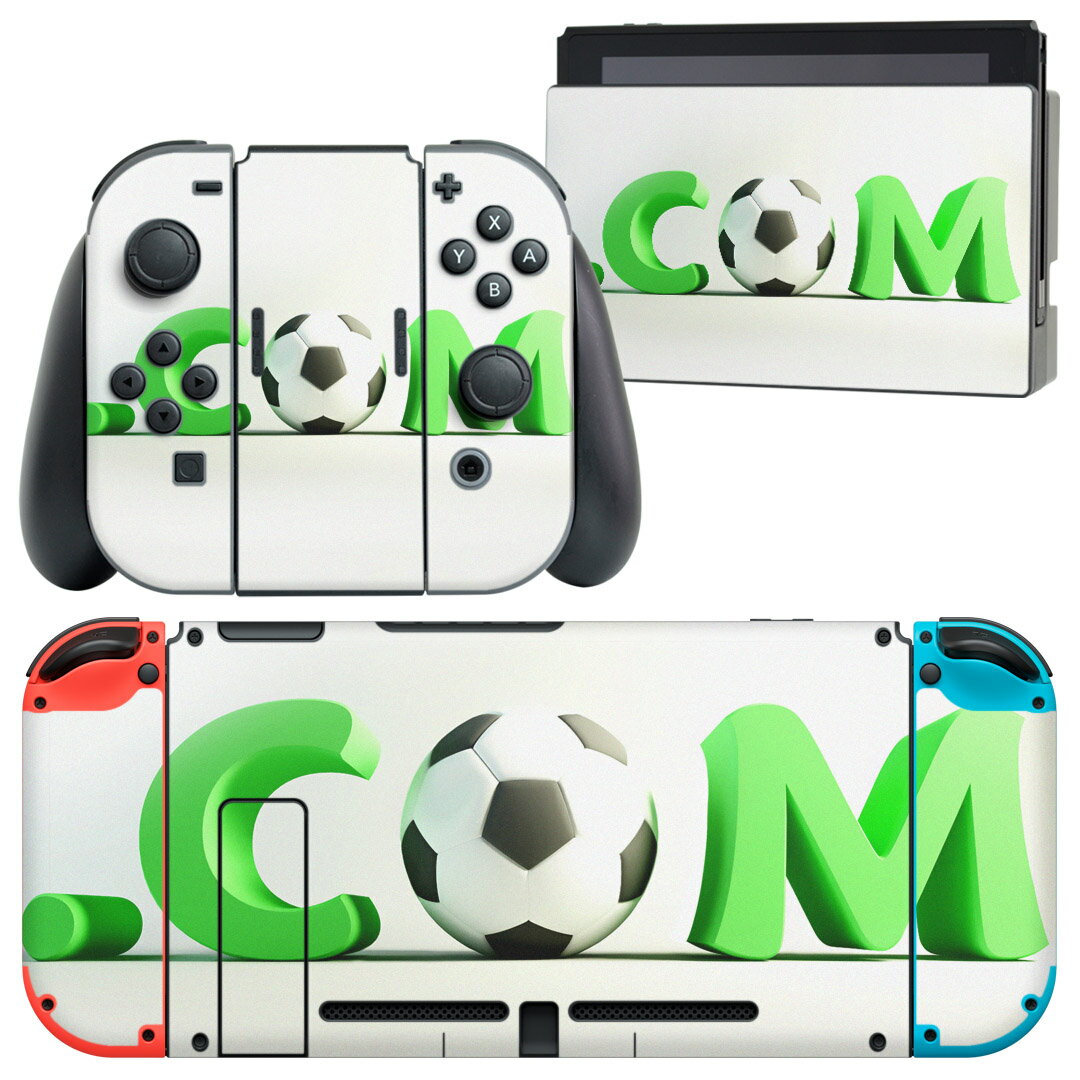 igsticker Nintendo Switch 用 デザインスキンシール 任天堂 ニンテンドー スイッチ 専用 本体ドック Joy-Con Joycon ジョイコン 専用 ゲーム機 カバー アクセサリー フィルム ステッカー 002933 スポーツ シンプル 緑