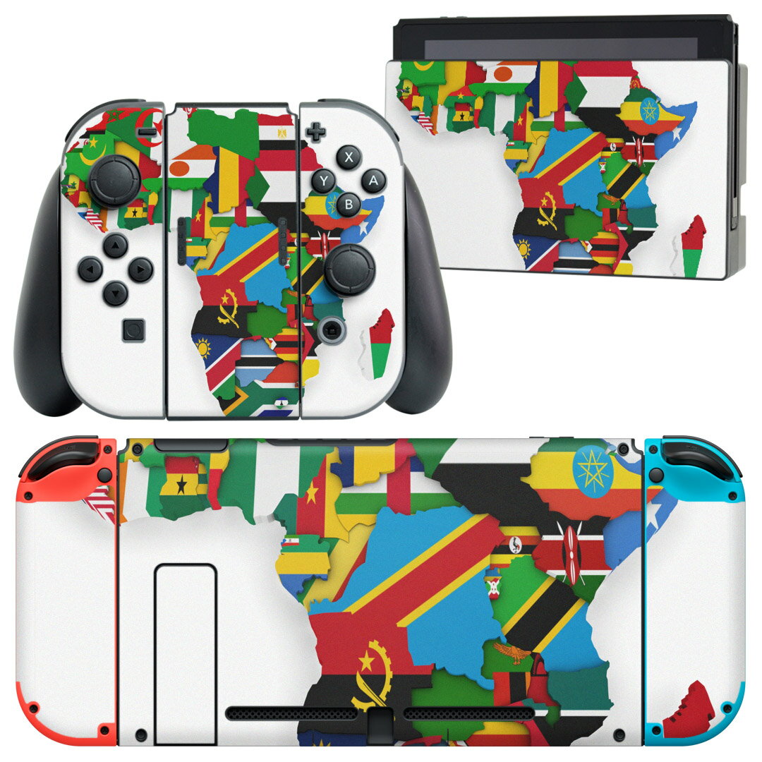 igsticker Nintendo Switch 用 デザインスキンシール 任天堂 ニンテンドー スイッチ 専用 本体ドック Joy-Con Joycon ジョイコン 専用 ゲーム機 カバー アクセサリー フィルム ステッカー 002957 外国　国旗