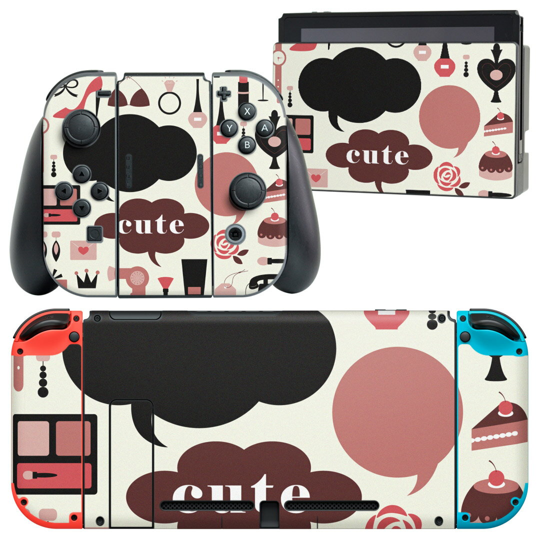 igsticker Nintendo Switch 用 デザインスキンシール 任天堂 ニンテンドー スイッチ 専用 本体ドック Joy-Con Joycon ジョイコン 専用 ゲーム機 カバー アクセサリー フィルム ステッカー 003150 ファッション おしゃれ イラスト