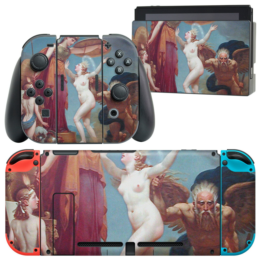 igsticker Nintendo Switch 用 デザインスキンシール 任天堂 ニンテンドー スイッチ 専用 本体ドック Joy-Con Joycon ジョイコン 専用 ゲーム機 カバー アクセサリー フィルム ステッカー 003174 クール 人物 絵画 イラスト