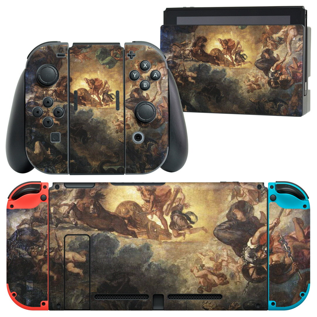 igsticker Nintendo Switch 用 デザインスキンシール 任天堂 ニンテンドー スイッチ 専用 本体ドック Joy-Con Joycon ジョイコン 専用 ゲーム機 カバー アクセサリー フィルム ステッカー 003207 外国 絵画 イラスト