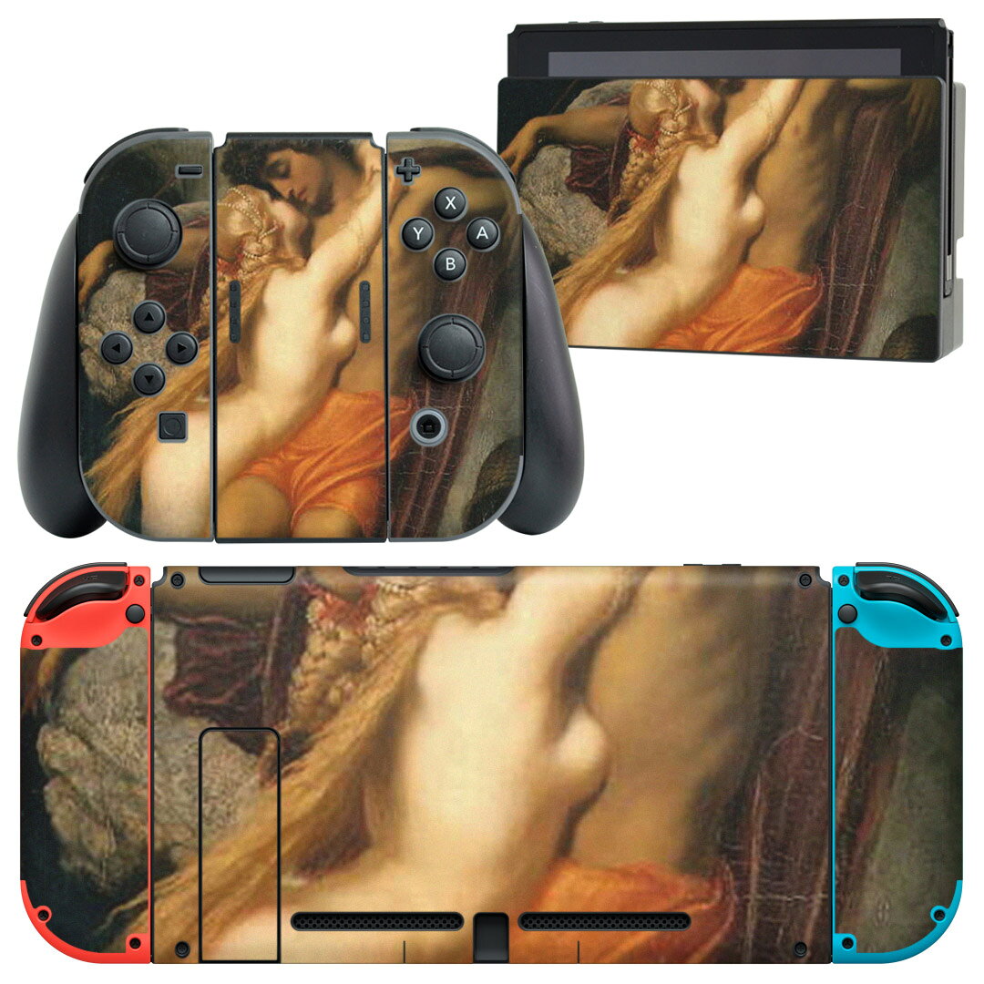 製品名 Nintendo Switch 本体裏面＆ドック正面＆ジョイコン専用 デザインスキンシール セット内容 Nintendo Switch 本体＆ドック＆ジョイコン用スキンシール（各1枚） ニンテンドースイッチ専用です。携帯機のSwitch LiteやProコンには対応していません。 商品特徴 再剥離性シートを素材に採用し、細かな位置調整がしやすく貼り直しが容易です。専用の業務プリンターを使い、商品画像と遜色のない美しい印刷仕上がり。 注意事項 画像はサンプルですので、ご覧の環境によっては多少色味に違いを感じる場合がございます。 イメージと違った、モニターと色味が異なるという理由での交換や返金はご対応出来かねます。スキンシールのみの販売で、ニンテンドースイッチ本体などは付属しません。シワができた場合、ドライヤーなどで軽く温め、外側に向けてシワを伸ばすように貼ってください。初回貼付時の位置調整や貼り直しは可能ですが、しっかりと押し付けて接着させた後の再剥離、再利用は保証しておりません。また接着部に油分や汚れが付着しますと角の部分は剥がれやすくなりますので、貼付時はあまり触れないようにご注意ください。無地のセミグロスシートにデザインをプリントした商品で、デコなどの加工はございません。 凹凸や光沢があるように見えたり布地や金属を素材にしたように見える商品もありますが、デザインの図版によるものです。印刷時に微妙な画像のズレが生じる場合がございます。ご注文後に1点1点制作する受注生産品の為、不良品以外のご返品や交換は固くお断りします。当店における繰り返しの実機テストでは問題ありませんでしたが、経過年数や使用環境により、シールを剥がす際に本体の塗装が一部剥がれる可能性があります。恐れ入りますが、万が一そのような状況になった場合でも当店ではゲーム機本体の保証は出来かねますので、予めご理解の上お求めください。 商品発送 完全受注生産のハンドメイド商品となりますので、既製品と比べて発送までお時間を頂いています。 基本的に決済確認後2?3営業日、最大で10営業日での発送となります。繁忙期や休業日明けの場合はさらに時間がかかる場合があります。 その際には別途メールにてご連絡致します。メール便の場合、発送日から到着までに2?4日ほどかかる場合が多く、紛失などの保障もご対応できかねます。あらかじめご了承下さい。