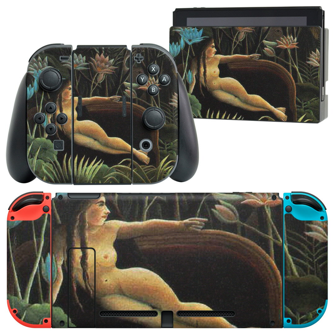 igsticker Nintendo Switch 用 デザインスキンシール 任天堂 ニンテンドー スイッチ 専用 本体ドック Joy-Con Joycon ジョイコン 専用 ゲーム機 カバー アクセサリー フィルム ステッカー 003241 人物　絵画　イラスト