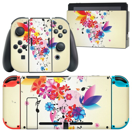 igsticker Nintendo Switch 用 デザインスキンシール 任天堂 ニンテンドー スイッチ 専用 本体ドック Joy-Con Joycon ジョイコン 専用 ゲーム機 カバー アクセサリー フィルム ステッカー 003335 " " 花 音楽 カラフル igsticker Nintendo Switch 用 デザインスキンシール 任天堂 ニンテンドー スイッチ 専用 本体ドック Joy-Con Joycon ジョイコン 専用 ゲーム機 カバー アクセサリー フィルム ステッカー 003335 " " 花 音楽 カラフル