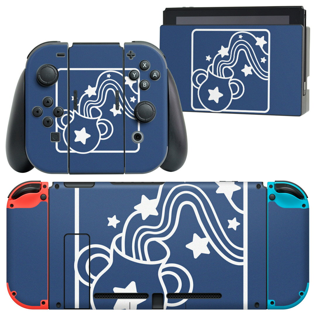 製品名 Nintendo Switch 本体裏面＆ドック正面＆ジョイコン専用 デザインスキンシール セット内容 Nintendo Switch 本体＆ドック＆ジョイコン用スキンシール（各1枚） ニンテンドースイッチ専用です。携帯機のSwitch LiteやProコンには対応していません。 商品特徴 再剥離性シートを素材に採用し、細かな位置調整がしやすく貼り直しが容易です。専用の業務プリンターを使い、商品画像と遜色のない美しい印刷仕上がり。 注意事項 画像はサンプルですので、ご覧の環境によっては多少色味に違いを感じる場合がございます。 イメージと違った、モニターと色味が異なるという理由での交換や返金はご対応出来かねます。スキンシールのみの販売で、ニンテンドースイッチ本体などは付属しません。シワができた場合、ドライヤーなどで軽く温め、外側に向けてシワを伸ばすように貼ってください。初回貼付時の位置調整や貼り直しは可能ですが、しっかりと押し付けて接着させた後の再剥離、再利用は保証しておりません。また接着部に油分や汚れが付着しますと角の部分は剥がれやすくなりますので、貼付時はあまり触れないようにご注意ください。無地のセミグロスシートにデザインをプリントした商品で、デコなどの加工はございません。 凹凸や光沢があるように見えたり布地や金属を素材にしたように見える商品もありますが、デザインの図版によるものです。印刷時に微妙な画像のズレが生じる場合がございます。ご注文後に1点1点制作する受注生産品の為、不良品以外のご返品や交換は固くお断りします。当店における繰り返しの実機テストでは問題ありませんでしたが、経過年数や使用環境により、シールを剥がす際に本体の塗装が一部剥がれる可能性があります。恐れ入りますが、万が一そのような状況になった場合でも当店ではゲーム機本体の保証は出来かねますので、予めご理解の上お求めください。 商品発送 完全受注生産のハンドメイド商品となりますので、既製品と比べて発送までお時間を頂いています。 基本的に決済確認後2?3営業日、最大で10営業日での発送となります。繁忙期や休業日明けの場合はさらに時間がかかる場合があります。 その際には別途メールにてご連絡致します。メール便の場合、発送日から到着までに2?4日ほどかかる場合が多く、紛失などの保障もご対応できかねます。あらかじめご了承下さい。