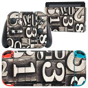 igsticker Nintendo Switch 用 デザインスキンシール 任天堂 ニンテンドー スイッチ 専用 本体ドック Joy-Con Joycon ジョイコン 専用 ゲーム機 カバー アクセサリー フィルム ステッカー 003456 数字 レトロ(2)