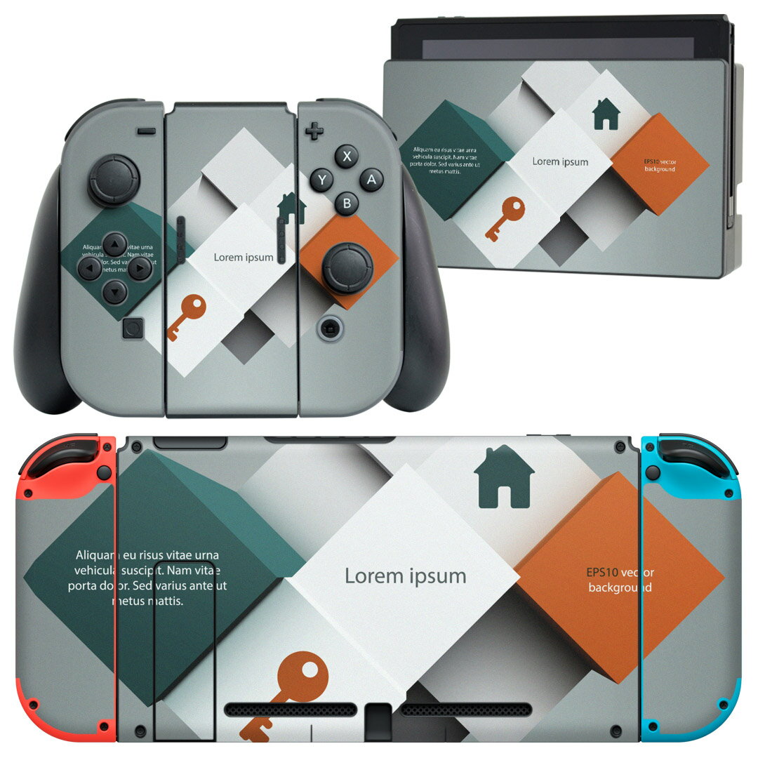 igsticker Nintendo Switch 用 デザインスキンシール 任天堂 ニンテンドー スイッチ 専用 本体ドック Joy-Con Joycon ジョイコン 専用 ゲーム機 カバー アクセサリー フィルム ステッカー 003542 立体　英語　文字