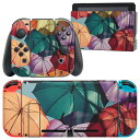 igsticker Nintendo Switch 用 デザインスキンシール 任天堂 ニンテンドー スイッチ 専用 本体ドック Joy-Con Joycon ジョイコン 専用 ゲーム機 カバー アクセサリー フィルム ステッカー 003593 傘 写真 カラフル